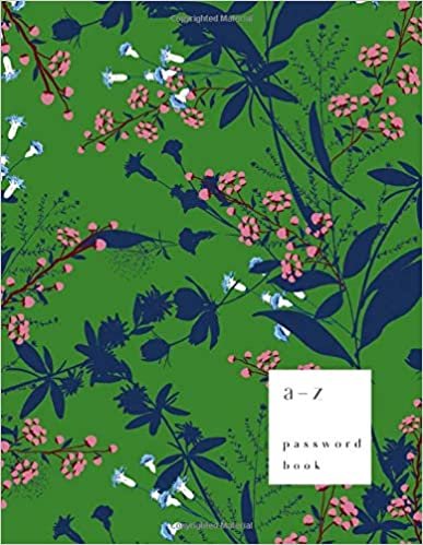 A-Z Password Book: 8.5 x 11 Big Password Notebook with A-Z Alphabet Index | Large Print Format | Trendy Tropical Floral Design | Green indir