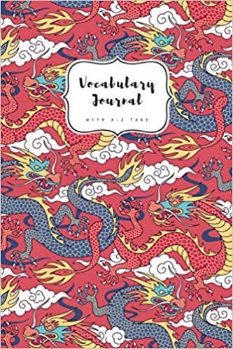 indir Vocabulary Journal with A-Z Tabs: 6x9 Medium 2 Column Notebook | Alphabetical Index | Drawing Chinese Dragon Design Red