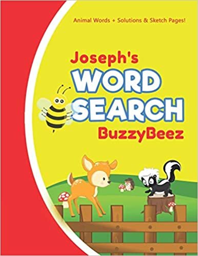 Joseph's Word Search: Solve Safari Farm Sea Life Animal Wordsearch Puzzle Book + Draw & Sketch Sketchbook Activity Paper | Help Kids Spell Improve ... | Creative Fun | Personalized Name Letter J
