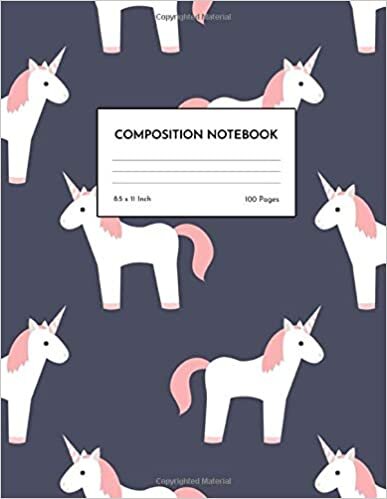 Composition Notebook: Wide Ruled Unicorn Blank Lined Cute Notebooks for Girls s Kids School Writing Notes Journal - Primary Composition Notebook - Cover # 0082 indir