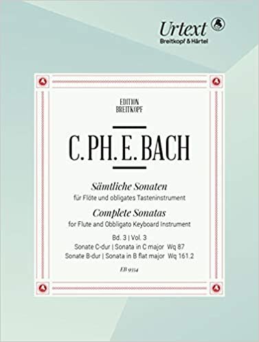 Sämtliche Sonaten für Flöte und obligates Tasteninstrument Bd. 3: Sonaten C-dur Wq 87 und B-dur Wq 161.2: Flöte, Cembalo (Klavier) indir
