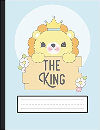 indir The King Lion - Lion Primary Story Journal To Write And Draw For Grades K-2 Kids: Standard Size, Dotted Midline, Blank Handwriting Practice Paper With Picture Space For Girls, Boys
