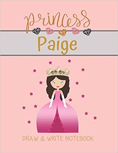indir Princess Paige Draw &amp; Write Notebook: With Picture Space and Dashed Mid-line for Small Girls Personalized with their Name (Lovely Princess)