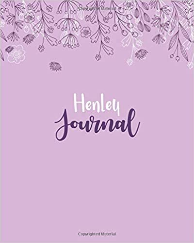indir Henley Journal: 100 Lined Sheet 8x10 inches for Write, Record, Lecture, Memo, Diary, Sketching and Initial name on Matte Flower Cover , Henley Journal