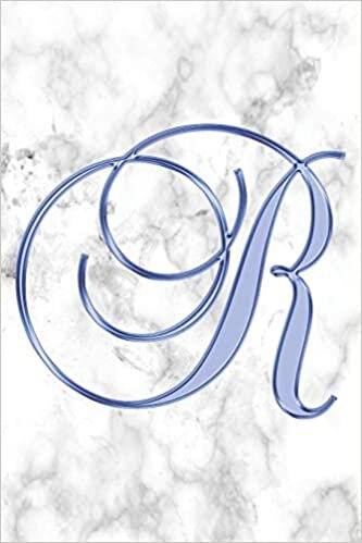 R Journal: A Monogram R Initial Capital Letter Notebook For Writing And Notes: Great Personalized Gift For All First, Middle, Or Last Names (Blue Gold White Marble Print)