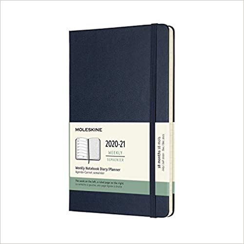 ダウンロード  Moleskine 2020-21 Weekly Planner, 18M, Large, Sapphire Blue, Hard Cover (5 x 8.25) 本