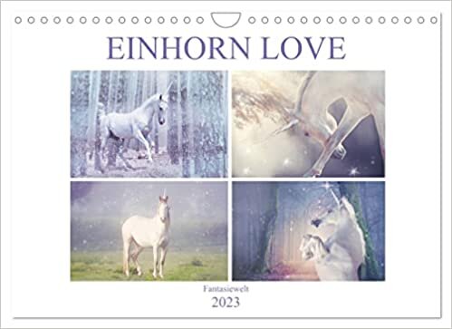 Einhorn Love - Fantasiewelt (Wandkalender 2023 DIN A4 quer): Bezaubernder Einhornkalender (Monatskalender, 14 Seiten )