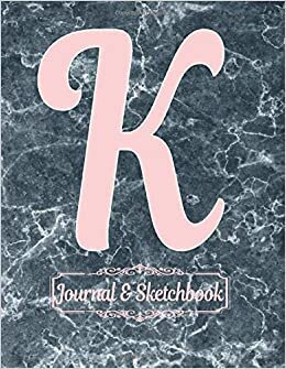 indir Rose pink K Monogram Initial letter K Diary Journal Notebooks and Sketchbooks gifts for Girls,boys,Women,Men &amp; Artists who like marbles, Writing ... 120 pages of Journal Layout and Blank Pages