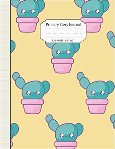 indir Primary Story Journal: Composition Notebook, Grades K-2 School Exercise Book, Dotted Midline and Picture Space, 110 Story Pages, Organic Patterns, Beauty Cactus Cover Book Design No, 26