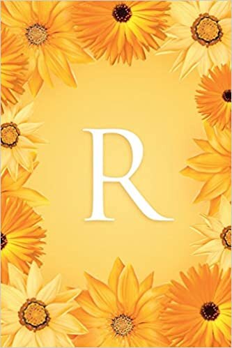 R: Modern, stylish and simple floral capital letter monogram ruled notebook, decorative border, pretty, cute and suitable for all: men, women, girls & ... / lined pages 6 x 9 gloss finish handy size. indir