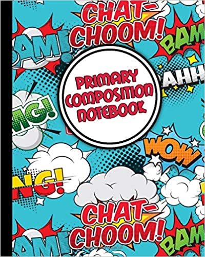 Primary Composition Notebook: Awesome Handwriting Notebook with Dashed Mid-line and Story Paper Journal | Grades K-2, 100 Story Pages | Pop Art Superhero Comic Print indir