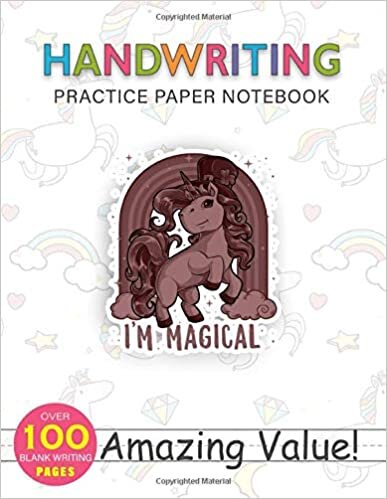indir Notebook Handwriting Practice Paper for Kids I m Magical Leprechaun Unicorn St Patricks Girls Lepricorn Premium: Gym, PocketPlanner, Weekly, 114 Pages, Journal, Hourly, Daily Journal, 8.5x11 inch