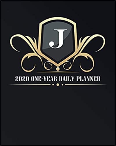 indir J - 2020 One Year Daily Planner: Elegant Black and Gold Monogram Initials | Pretty Calendar Organizer | One 1 Year Letter Agenda Schedule with Vision ... (8x10 12 Month Monogram Initial Planner)