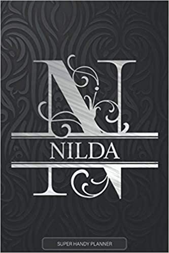 Nilda: Monogram Silver Letter N The Nilda Name - Nilda Name Custom Gift Planner Calendar Notebook Journal indir