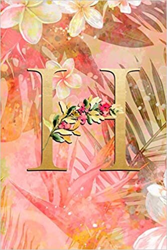 indir H: Personalized Initial Name Floral Letter Design Matte Soft Cover Notebook Journal to Write In | 120 Blank Lined Pages (My Name Journal, Band 1)