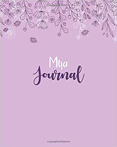 indir Mya Journal: 100 Lined Sheet 8x10 inches for Write, Record, Lecture, Memo, Diary, Sketching and Initial name on Matte Flower Cover , Mya Journal