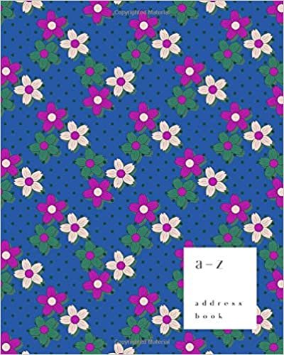 indir A-Z Address Book: 8x10 Large Notebook for Contact and Birthday | Journal with Alphabet Index | Little Blossom Floral Design | Blue