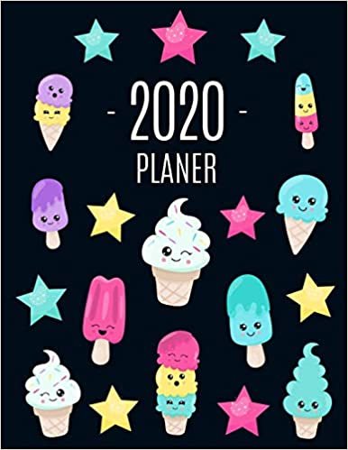Eis Planer 2020: Monatsplaner 2020 mit Wochenübersicht - Raum für Notizen - Januar - Dezember 2020 Agenda - Ideal für die Schule, Studium und das Büro اقرأ