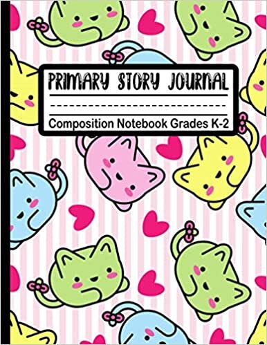 primary composition notebook Cute Cat: Dotted Midline and Picture Space | Grades K-2 Composition School Exercise Book | Kitten Notebooks For Girls indir
