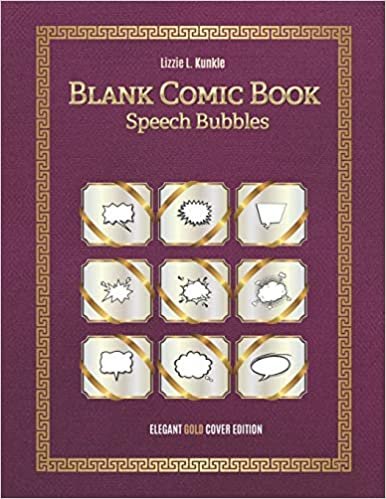 indir Blank Comic Book Speech Bubbles: 122 pages with drawing panels - 8.5 x 11 inches - Elegant Gold Edition - Variety Of Templates - Conversational Bubbles