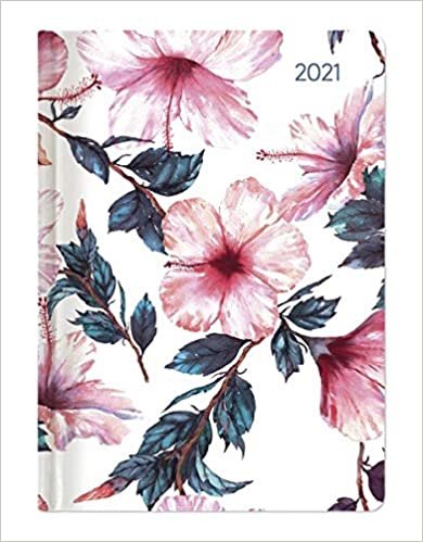 Ladytimer Midi Hibiscus 2021 - Taschen-Kalender 12x17 cm - Hibiskus - mit Mattfolie - Notiz-Buch - Weekly - 192 Seiten - Alpha Edition indir