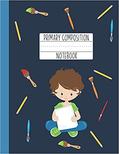 indir Primary Composition Notebook: A Blue Primary Composition Book For Boys Grades K-2 Featuring Handwriting Lines | Gifts For Boys Who Love Art | Brunette Boy Gift