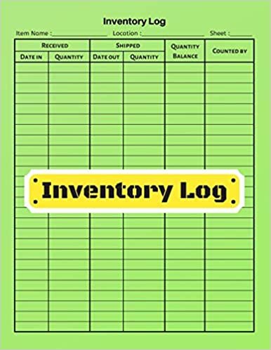 Inventory log: V.6 - Inventory Tracking Book, Inventory Management and Control, Small Business Bookkeeping / double-sided perfect binding, non-perforated indir