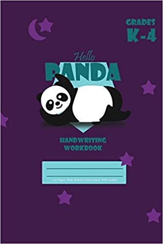 Hello Panda Primary Handwriting k-4 Workbook, 51 Sheets, 6 x 9 Inch Purple Cover indir