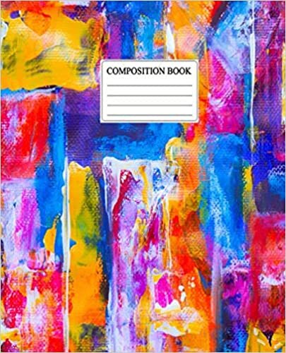 Composition Notebook: Wide Ruled Lined Paper Notebook Journal | Wide Blank Lined Workbook for s, tweens, youth, students, adults, boys, girls, ... art painting- orange art acrylic paint cover. indir