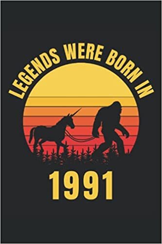 Legends Were Born In 1991: Lined Notebook Journal, Bigfoot Design, ToDo Exercise Book, e.g. for exercise, or Diary (6" x 9") with 120 pages. indir