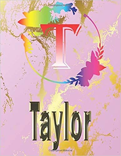 indir Taylor: Personalized Name Sketchbook.Monogram Initial Letter T Journal. Taylor Cute Sketchbook on Pink Marble Cover , Blank Paper 8.5 x 11 ,Great For ... Sketching, Crayon Coloring and colored pencil
