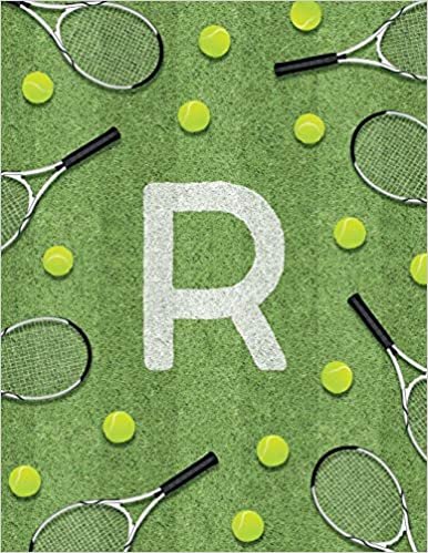R: Monogram tennis court sport theme composition notebook. Great gift for sports men, women, children and students. 100 College Ruled / Lined Pages 8.5 x 11 Book. Gloss finish. indir