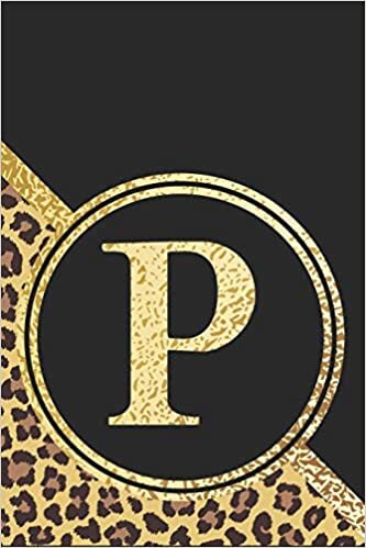 indir Letter P Notebook: Initial P Monogram Blank Lined Notebook Journal Leopard Print Black and Gold