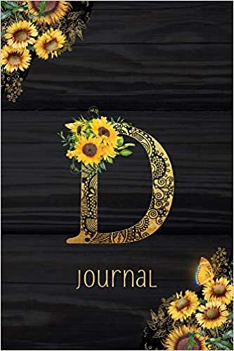 D Journal: Sunflower Journal, Monogram Letter D Blank Lined Diary with Interior Pages Decorated With More Sunflowers. indir