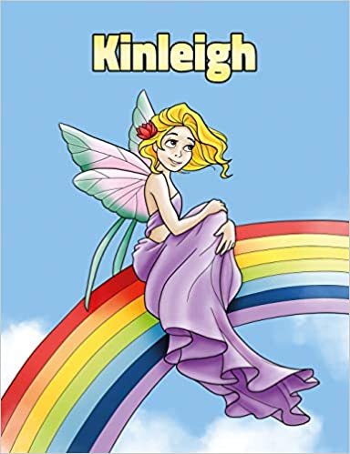 Kinleigh: Personalized Composition Notebook – Wide Ruled (Lined) Journal. Rainbow Fairy Cartoon Cover. For Grade Students, Elementary, Primary, Middle School, Writing and Journaling