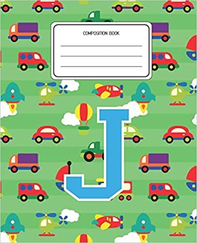 indir Composition Book J: Cars Pattern Composition Book Letter J Personalized Lined Wide Rule Notebook for Boys Kids Back to School Preschool Kindergarten and Elementary Grades K-2