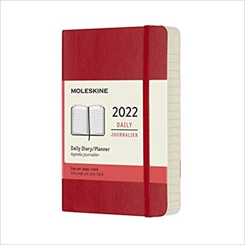 ダウンロード  Moleskine 12 Monate Tageskalender 2022, Pocket/A6, 1 Tag = 1 Seite, Weicher Einband, Scharlachrot 本