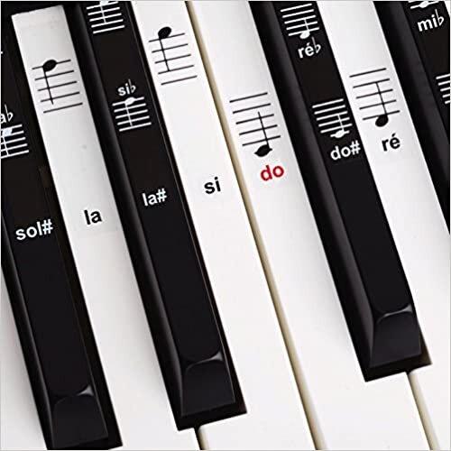 indir BELFORT® Piyano+Klavye Not Çıkartması 49 | 61 | 76 | 88 Tuş+E-Kitap | Siyah+Beyaz Tuşlar için Komple Piyano Etiketi | C-D-E-F-G-A-H | Kolay Almanca Talimatları