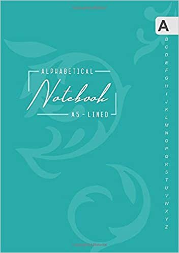 Alphabetical Notebook A5: Medium Lined-Journal Organizer with A-Z Tabs Printed | Smart Baroque Design Teal indir