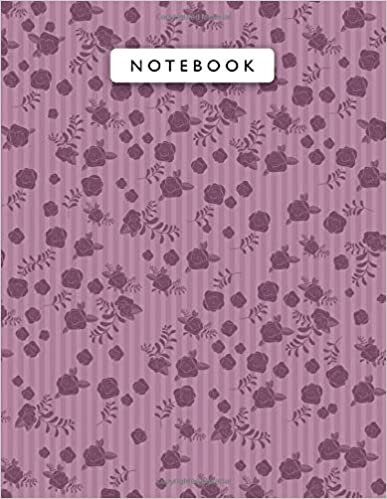 Notebook Magenta Haze Color Mini Vintage Rose Flowers Small Lines Patterns Cover Lined Journal: Planning, Wedding, Journal, A4, College, Monthly, 8.5 x 11 inch, 110 Pages, Work List, 21.59 x 27.94 cm indir