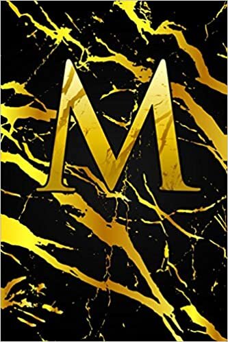 indir M: Letter M Monogram Initials Black &amp; Gold Marble Notebook &amp; Journal