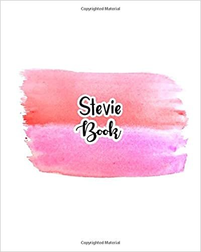 indir Stevie Book: 100 Sheet 8x10 inches for Notes, Plan, Memo, for Girls, Woman, Children and Initial name on Pink Water Clolor Cover