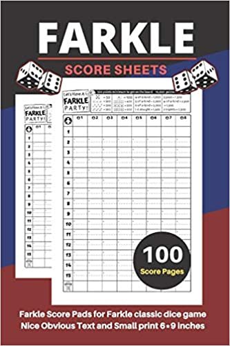 Farkle Score Sheets: V.6 Elegant design Farkle Score Pads 100 pages for Farkle Classic Dice Game | Nice Obvious Text | Small size 6*9 inch (Gift) (F. Scoresheets) indir