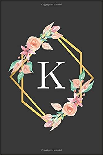 indir K: Monogram Initial Letter K Notebook for Girls and Women, College Ruled, Watercolor Floral Design