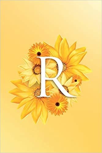R: Modern, stylish, decorative and simple floral capital letter monogram ruled notebook, pretty, cute and suitable for all: men, women, girls & boys. ... learning. 100 lined pages 6 x 9 handy size. indir
