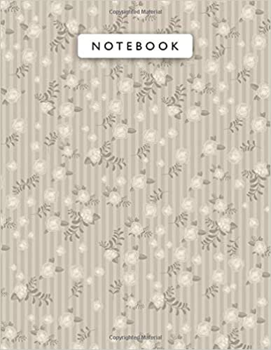 Notebook Blanched Almond Color Small Vintage Rose Flowers Mini Lines Patterns Cover Lined Journal: Wedding, A4, Planning, 110 Pages, 8.5 x 11 inch, ... Monthly, Work List, Journal, 21.59 x 27.94 cm
