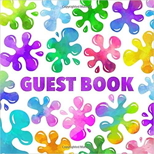 indir Guest Book: Rainbow Slime Splat Guestbook for Kids &amp; s - Purple Blue Green Pink Yellow &amp; Orange Color Slimer Birthday Party Memory Book for Girl ... Name and Address - Square Size 8.25 x 8.25
