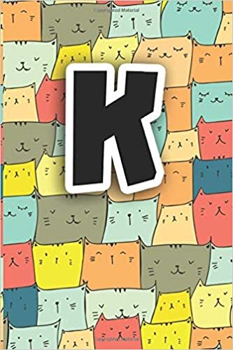 indir K Alphabet Notebook Journal Gift: Monogram Letter K Notebook for Cats Lovers,Cute Cats Cover Design For Cat Lover , 6 x 9 Inches , 110 Pages