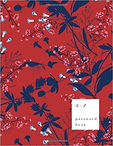 A-Z Password Book: 8.5 x 11 Big Password Notebook with A-Z Alphabet Index | Large Print Format | Trendy Tropical Floral Design | Red indir