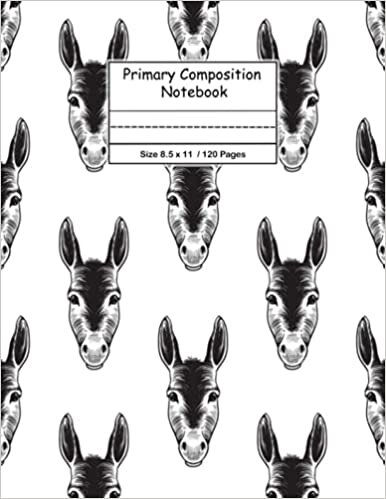 8.5 x 11 (120 pages): Grade K-2 | Primary Story Journal | Draw and Write - Picture Space with Dotted Midline) (Cute Mule Composition Notebook For Kids)